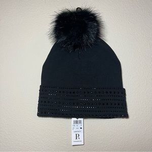 PIA ROSSINI black beanie ski winter hat